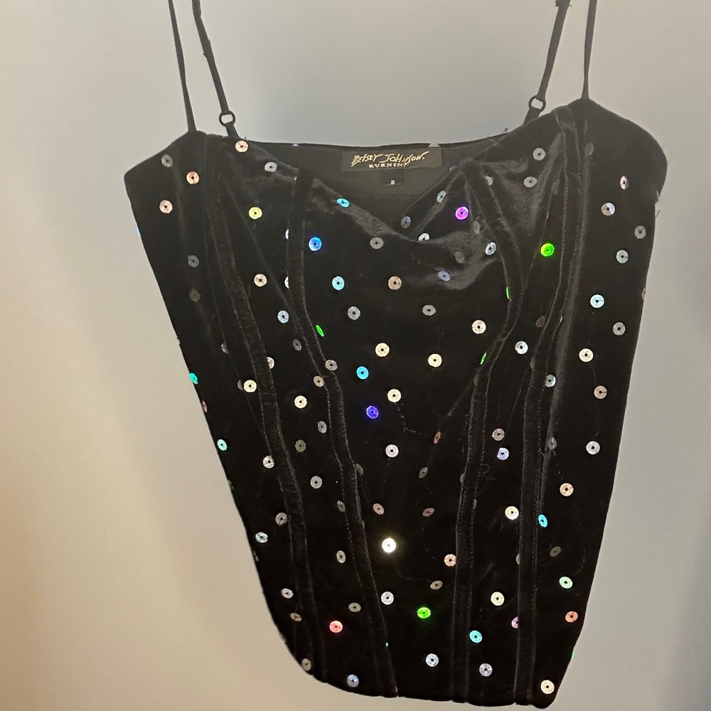 Betsey Johnson vintage sequin velvet evening top